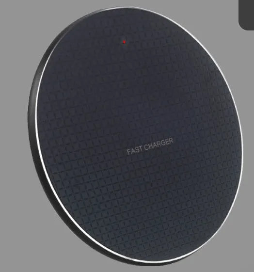 Circular aluminium alloy wireless charging pad with Micro USB cable and Qi receiver
