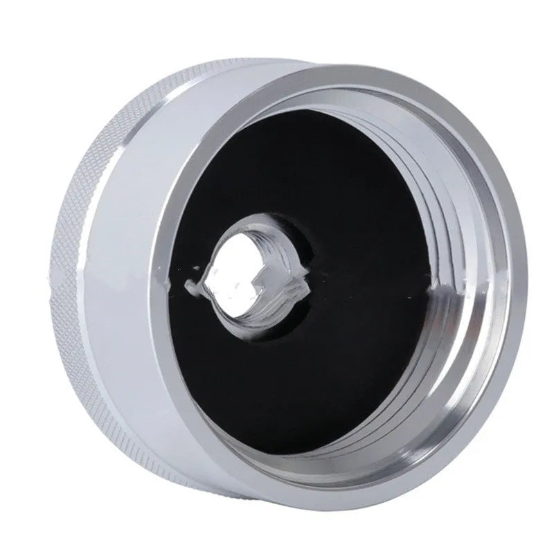 Red and silver aluminium alloy engine steam cap for Yamaha models with anti-corrosion modification.