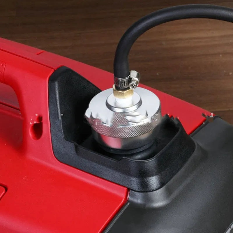 Red and silver aluminium alloy engine steam cap for Yamaha models with anti-corrosion modification.