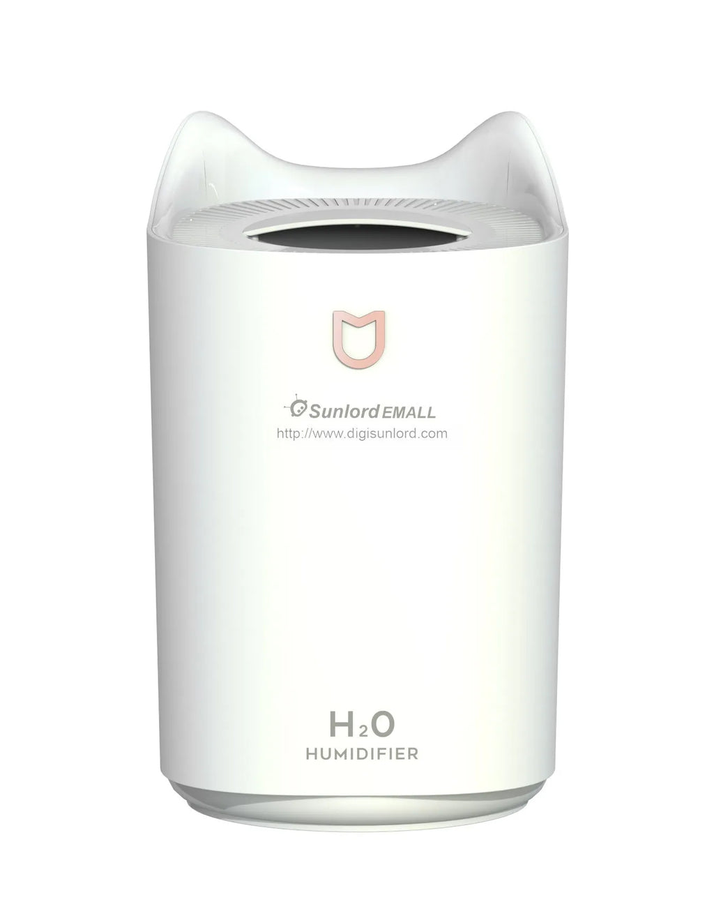 Double spray humidifier and aroma diffuser unit with three mist outlets in Coral Pink colour.