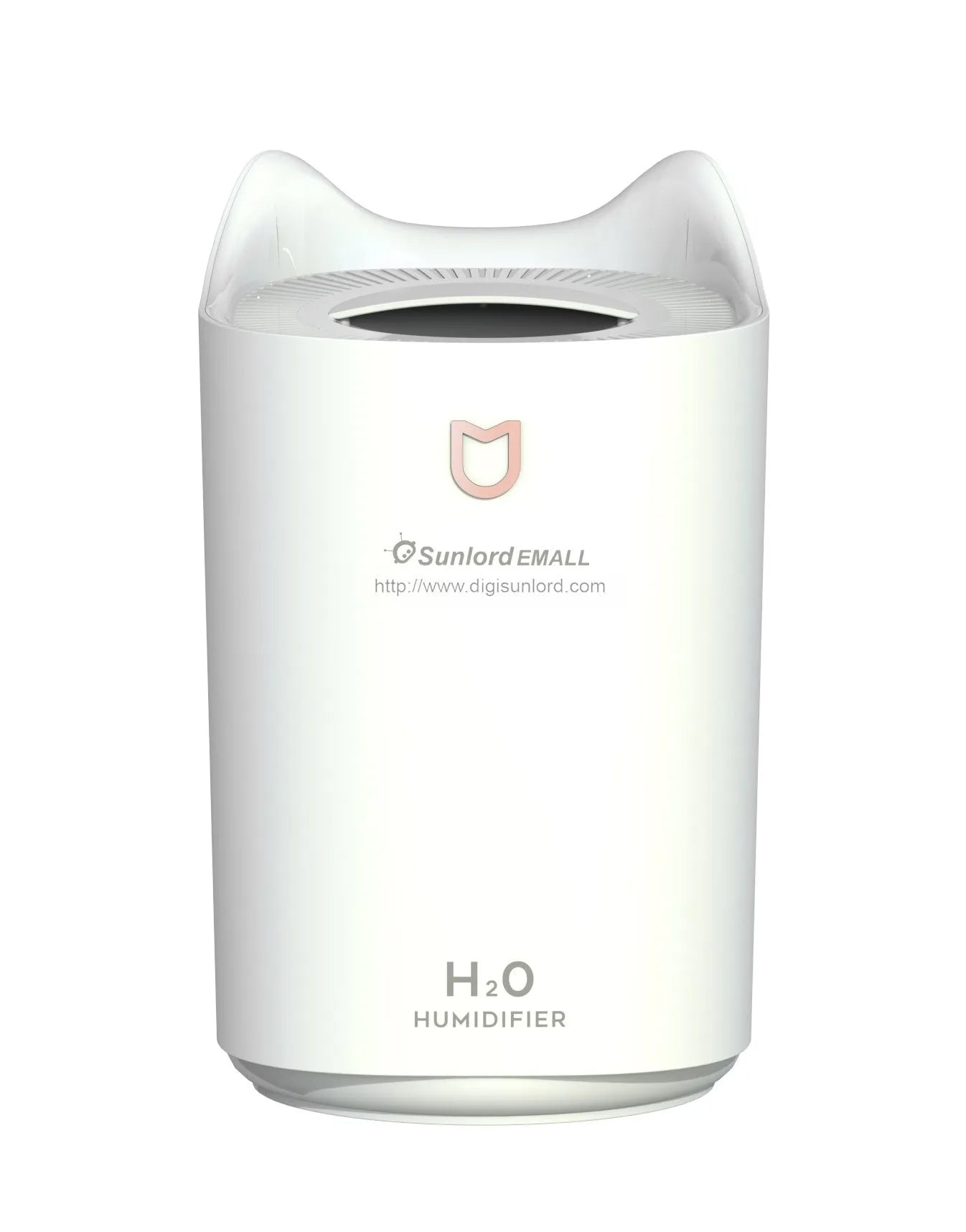 Double spray humidifier and aroma diffuser unit with three mist outlets in Coral Pink colour.