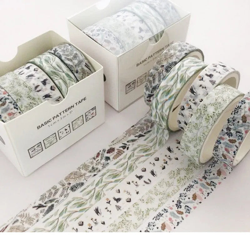 Cane paper gift box set with salt pocket sticker in multiple pattern styles
