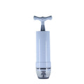 Green and grey manual vacuum compression storage bag with hand pump for space saving