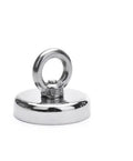 Silver nickel-plated D25mm round ring fishing magnet for underwater metal retrieval