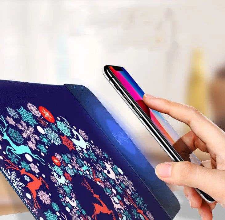 Cartoon design wireless charging mouse pad with RGB lighting on the edge