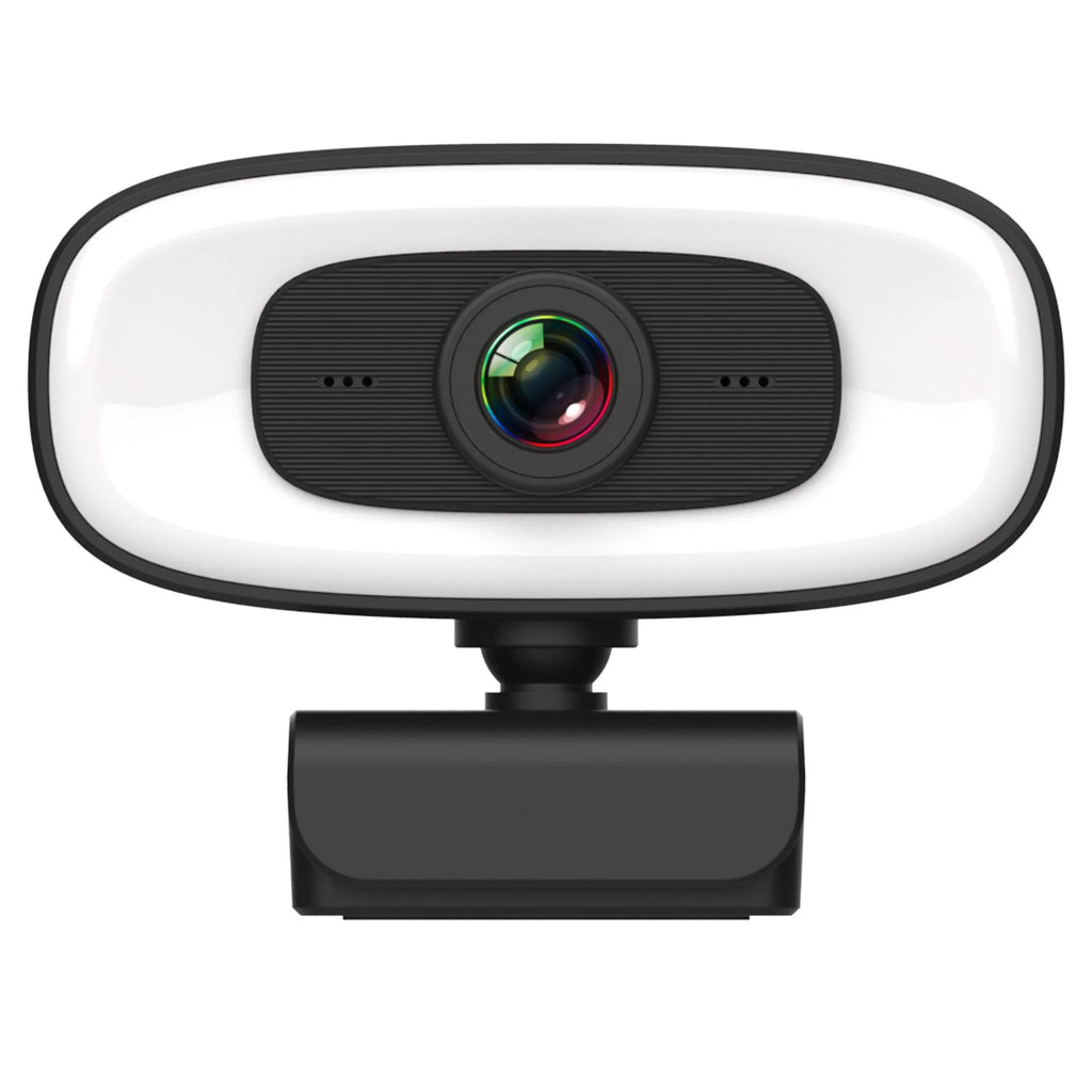 Black USB computer webcam with 2K resolution for desktop video calls