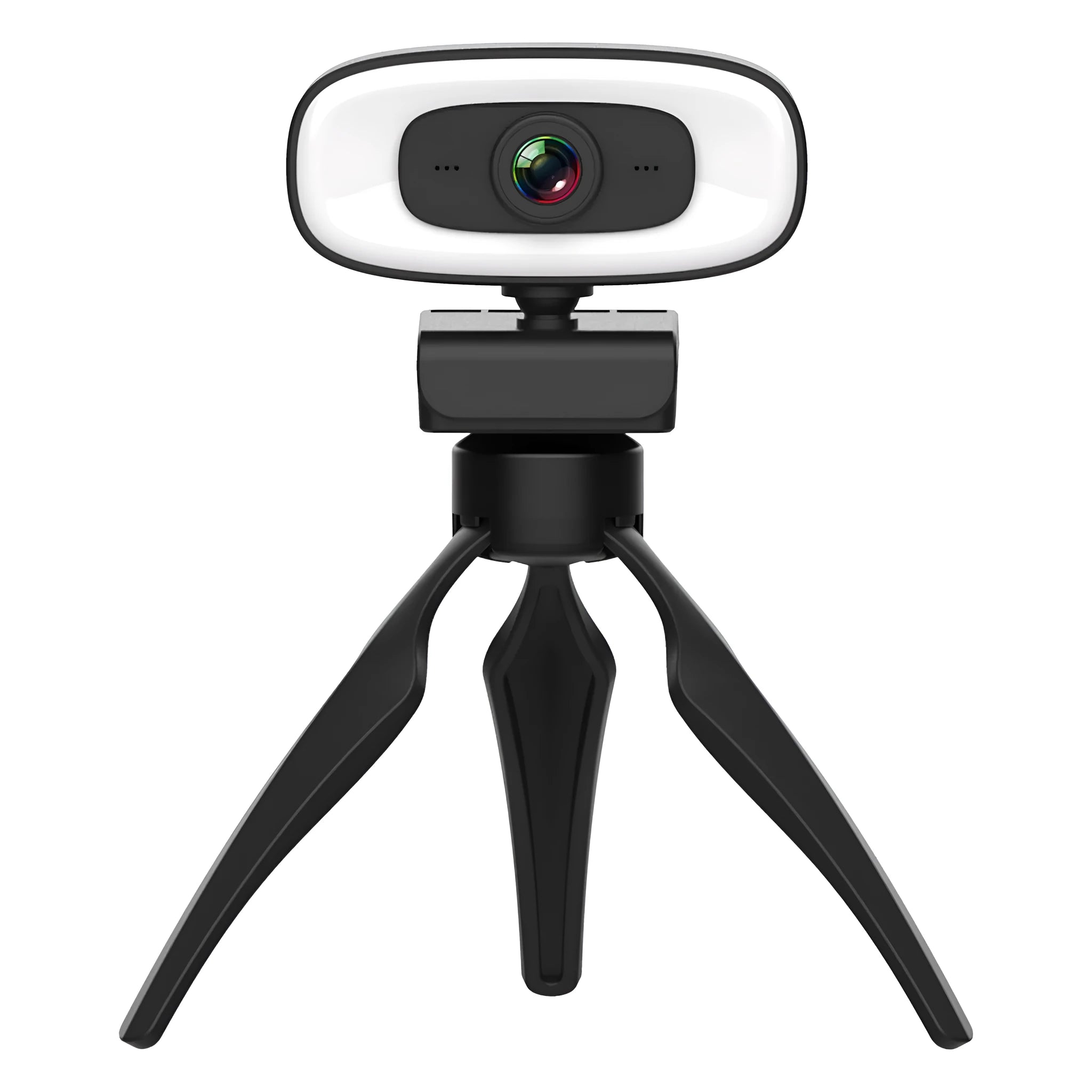 Black USB computer webcam with 2K resolution for desktop video calls