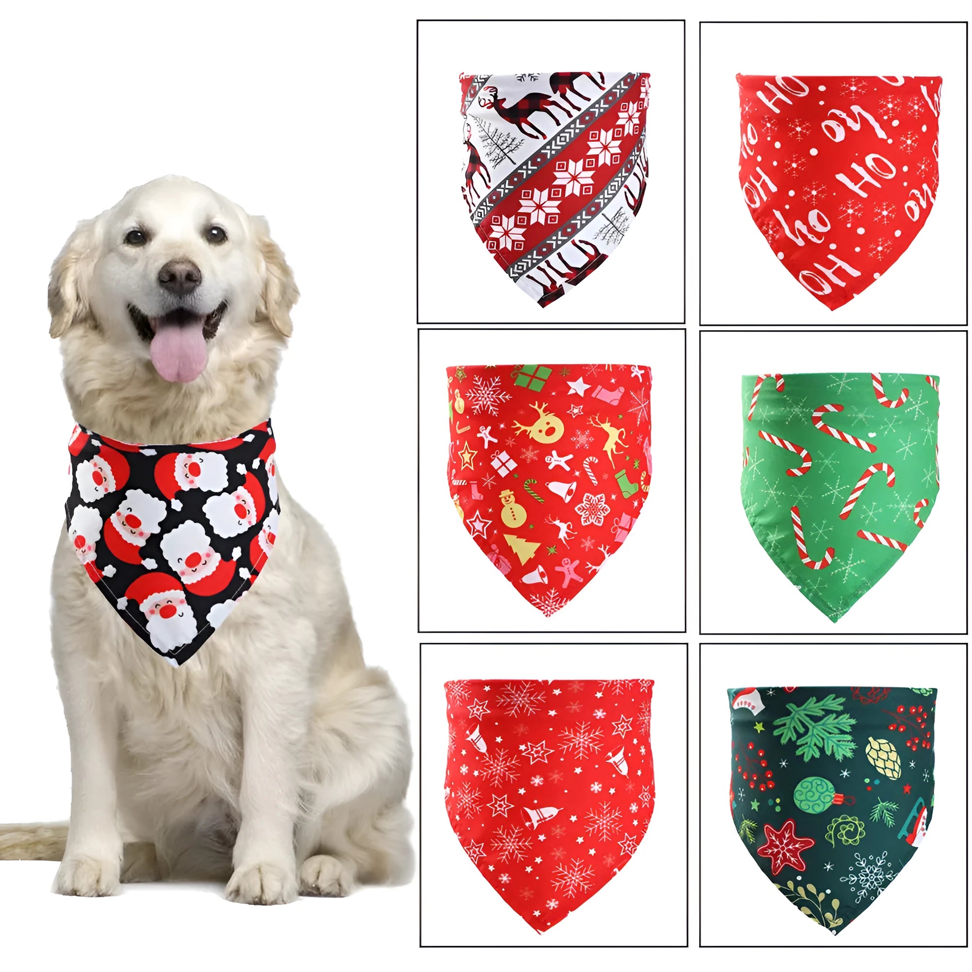 Christmas pet saliva towel triangle scarf in deep green with printed letters on polyester fabric