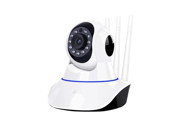 Minions wireless WiFi camera with 360 degree rotary head, 1080P night vision, three antennas, and 3.6mm lens.