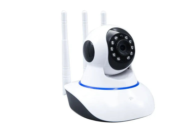 Minions wireless WiFi camera with 360 degree rotary head, 1080P night vision, three antennas, and 3.6mm lens.