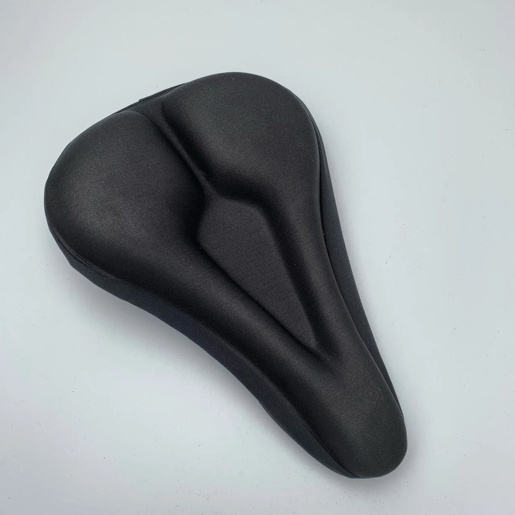 Silicone-free bicycle cushion cover in black, non-slip fabric with aviation cotton padding, 28x18cm