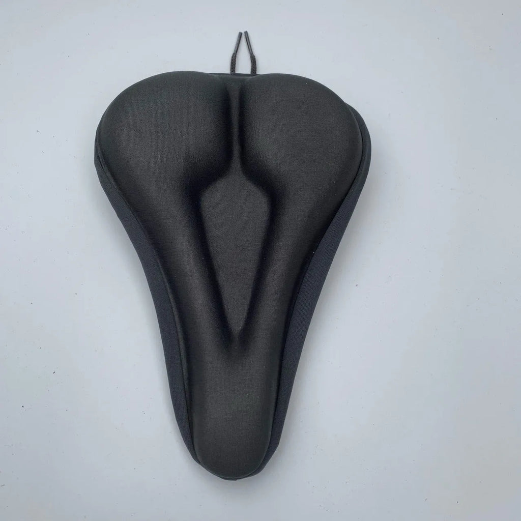 Silicone-free bicycle cushion cover in black, non-slip fabric with aviation cotton padding, 28x18cm