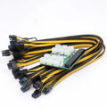 Server power conversion board with twelve attached 50 cm 8-pin to 6-pin PCIe graphics card power cables.