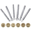 Set of 6 alloy leather carving printing sticks models A004 E684-S PA003 E684 A005 X500-2