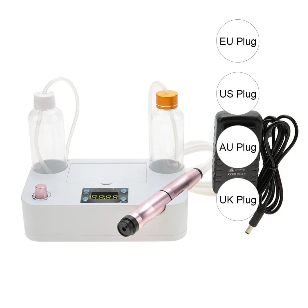 Portable oxygen spray hydro jet machine for facial blackhead removal skin rejuvenation 26cm with bottles and crystal heads