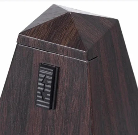 Mechanical tower metronome in PPS tempered plastic imitation wood grain, 210x115x115mm, for guitar piano violin practice
