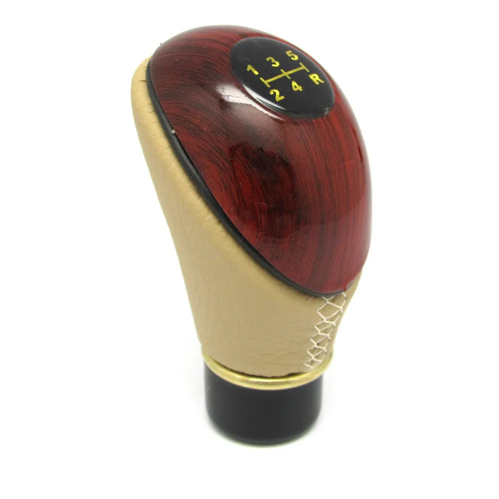 Universal 5 speed manual gear stick knob in plastic, available in beige, gray, black, fits under 10mm aperture
