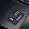 C350D grey card reader and storage box for SD, TF, CF, MS PRO and SDHC cards with USB 2.0 interface