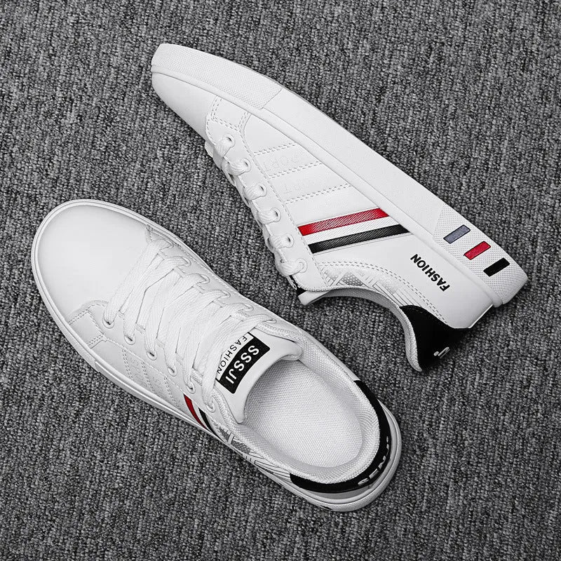 FRANZISKUS men's low-top flat-heel casual shoes in black white black white grey colour options