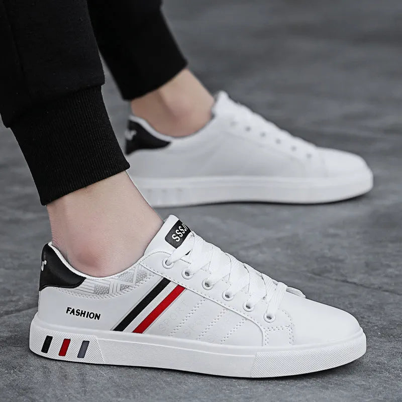 FRANZISKUS men's low-top flat-heel casual shoes in black white black white grey colour options