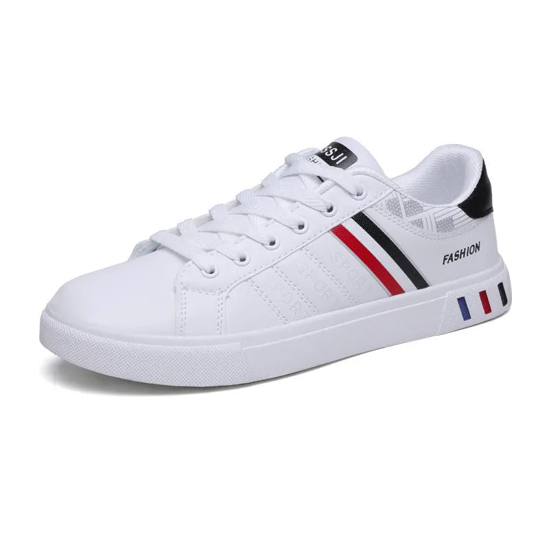 FRANZISKUS men's low-top flat-heel casual shoes in black white black white grey colour options