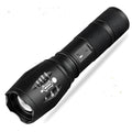 Shustar 10W rechargeable LED flashlight in black, portable hand torch for camping and home use