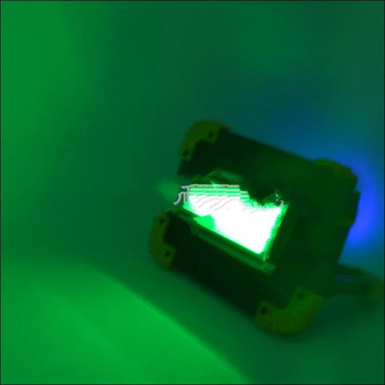Rechargeable double square COB searchlight work light with dual battery options.