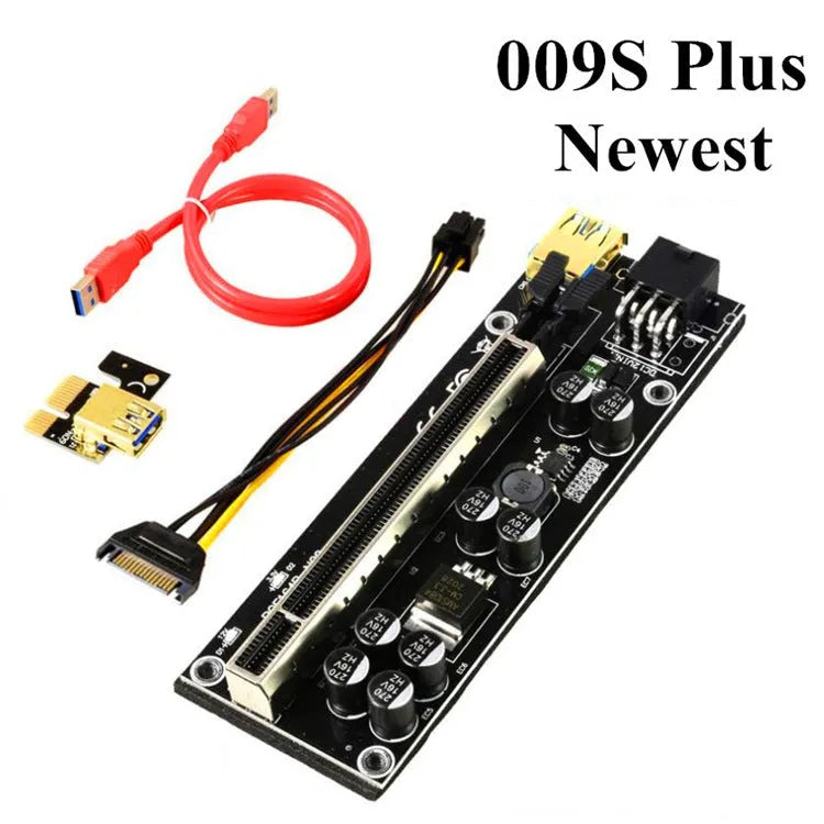 Riser Card 009s Plus PCI-E PCI Express 16X to 1X USB 3.0 extender 60cm cable black colour