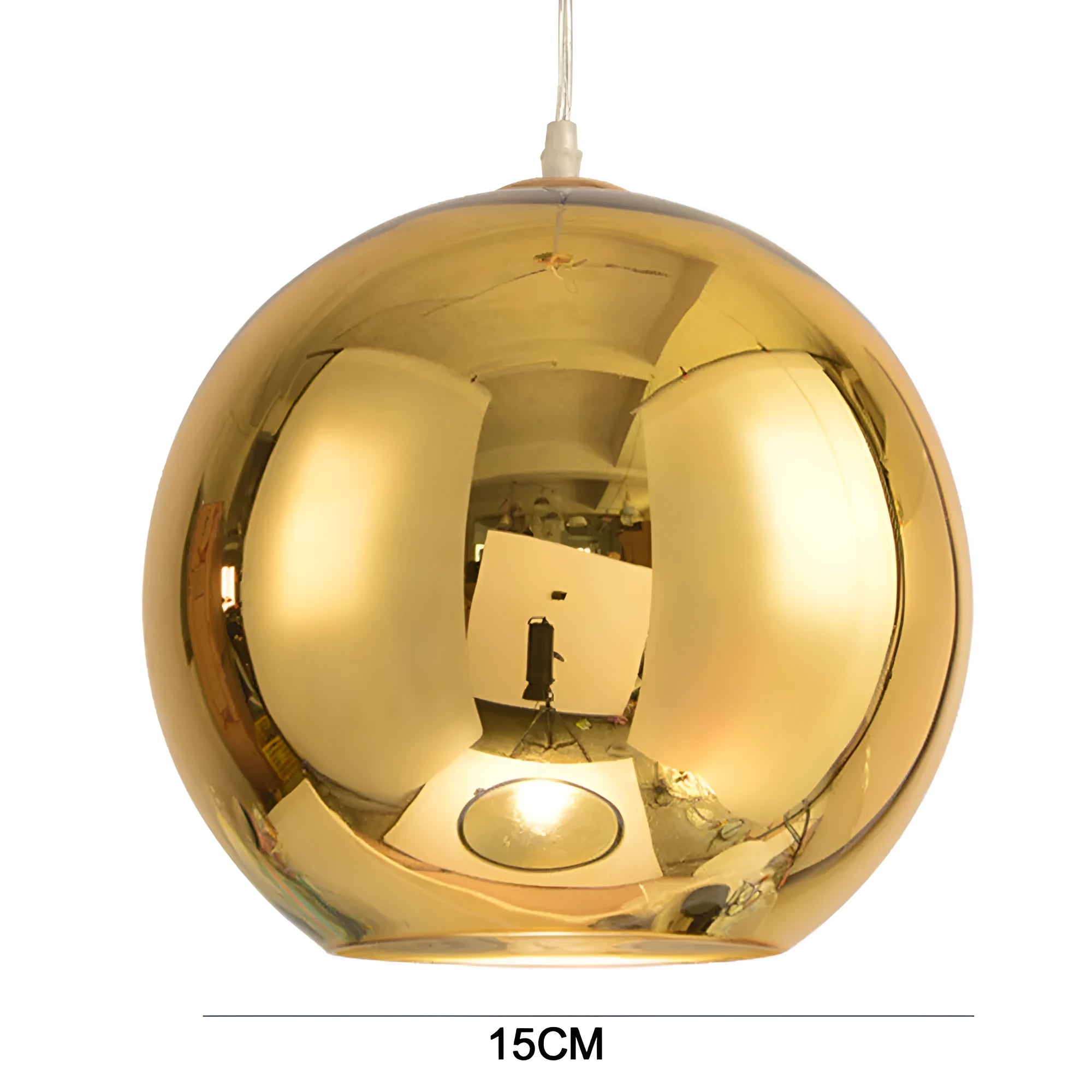 Electroplated glass fishing line chandelier with adjustable suspension in bronze, gold, or silver finish options