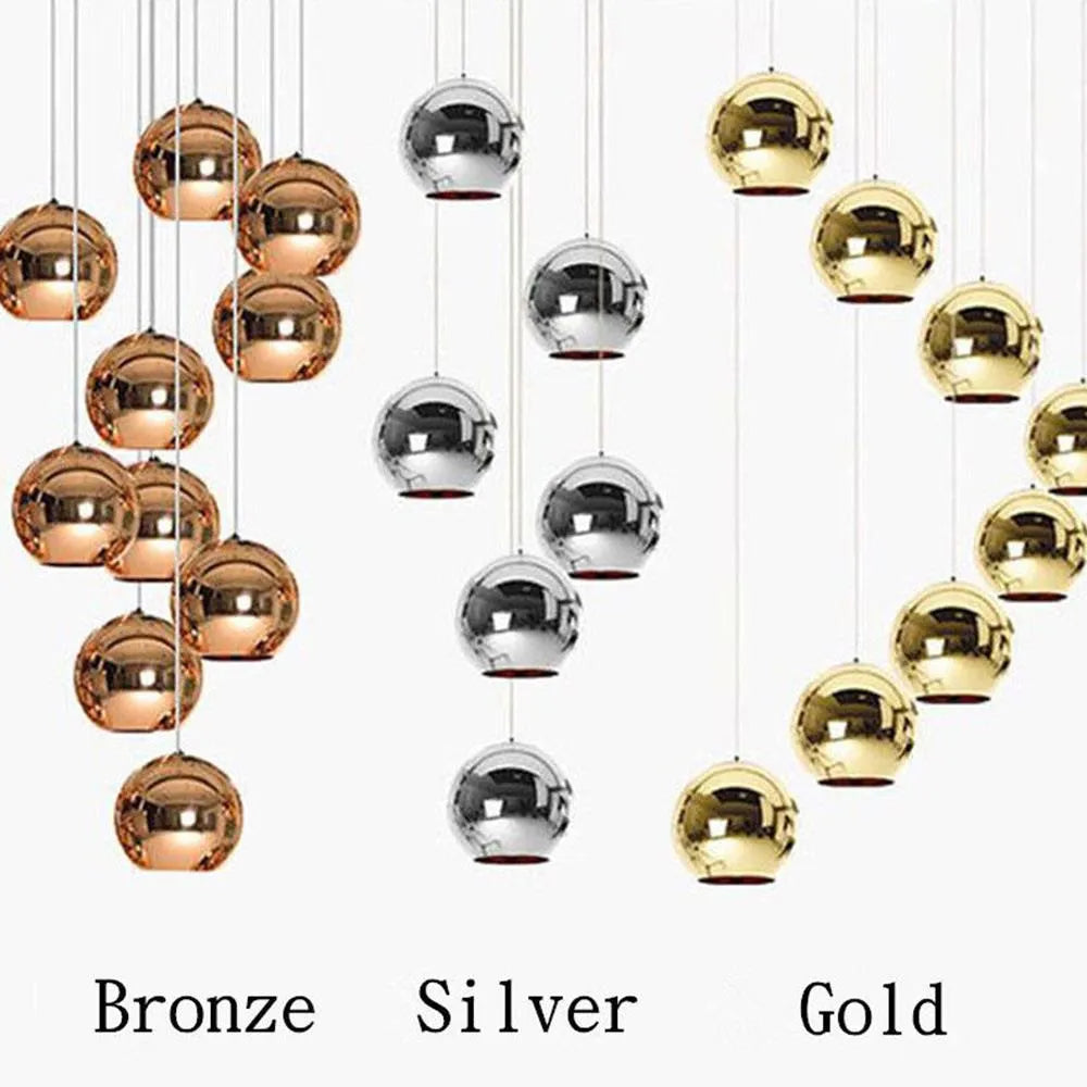 Electroplated glass fishing line chandelier with adjustable suspension in bronze, gold, or silver finish options
