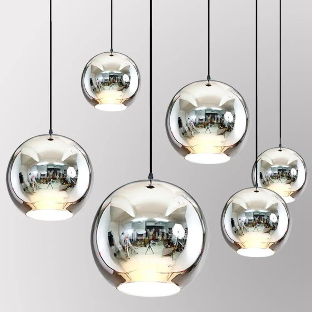 Electroplated glass fishing line chandelier with adjustable suspension in bronze, gold, or silver finish options