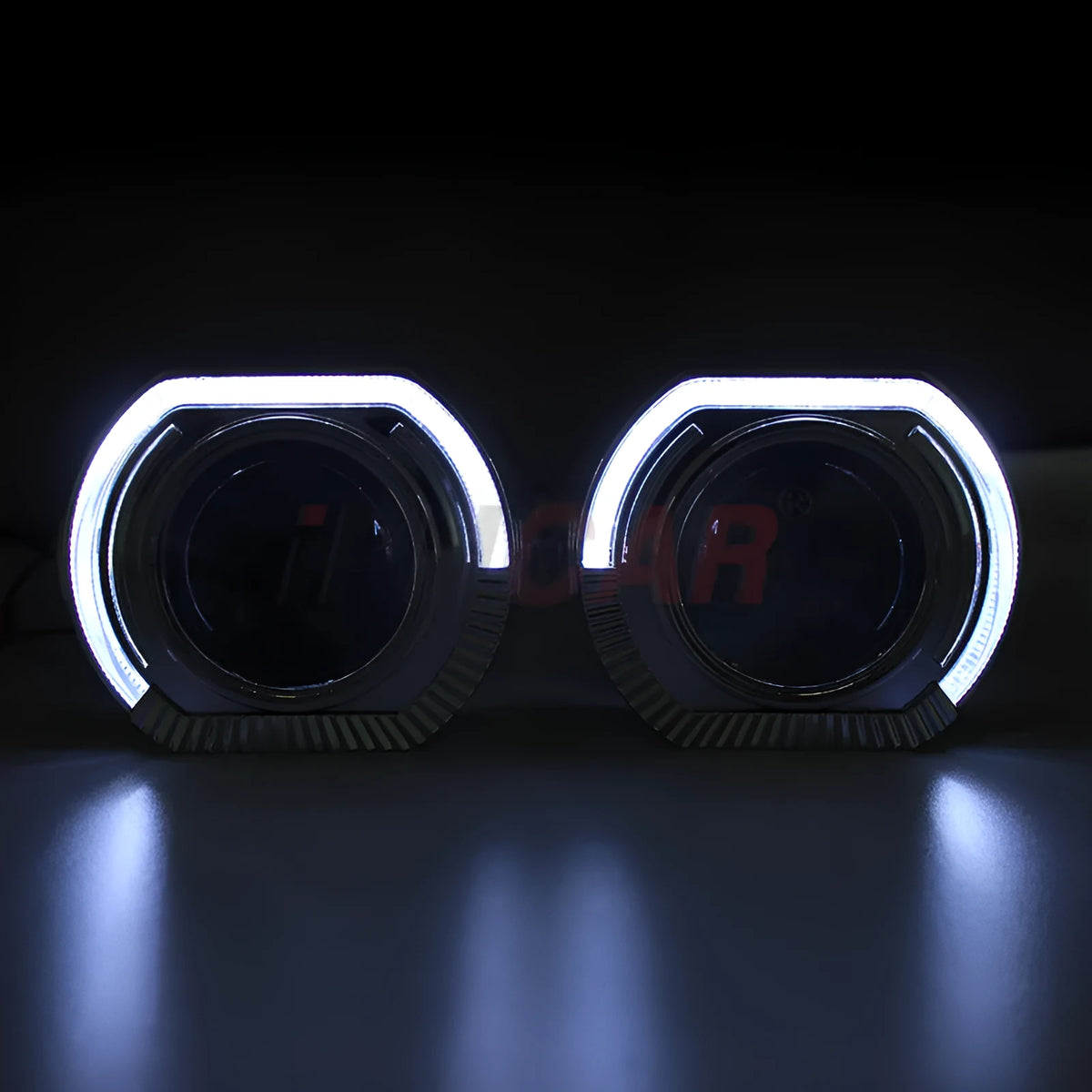 Square LED car DRL daytime running light, 12V 35W, integrated lampshade, white or yellow turn signal option.