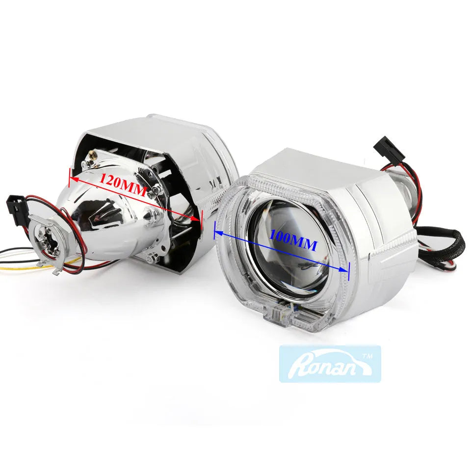 Square LED car DRL daytime running light, 12V 35W, integrated lampshade, white or yellow turn signal option.