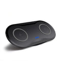 Black dual 15W wireless charging pad with indicator light and Type-C input