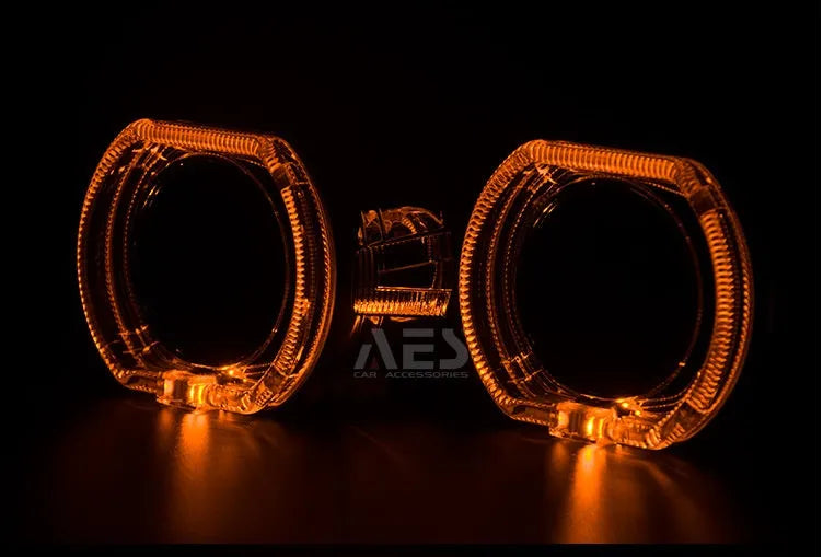 Square LED car DRL daytime running light, 12V 35W, integrated lampshade, white or yellow turn signal option.