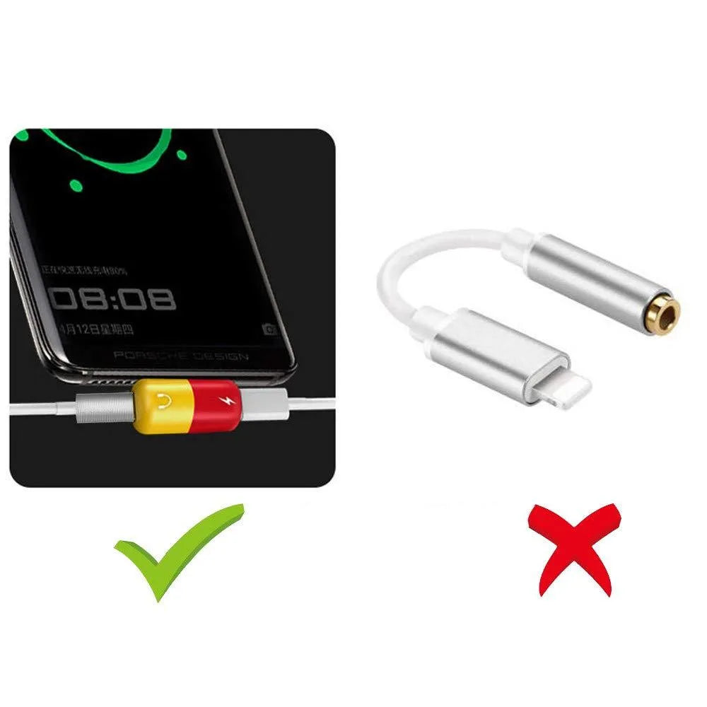 Blue Huawei phone charging audio adapter case showing 3.5mm jack and charging port.