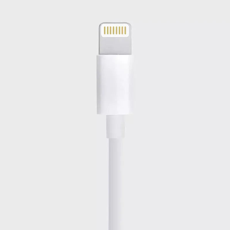 White 1 metre USB to Lightning 8-pin data cable for iPhone.