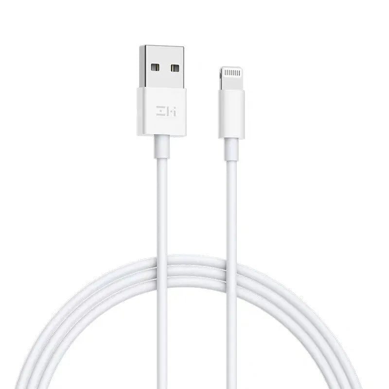 White 1 metre USB to Lightning 8-pin data cable for iPhone.