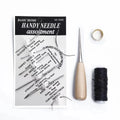 Leather craft tool set with four alloy steel implements for DIY leatherworking projects