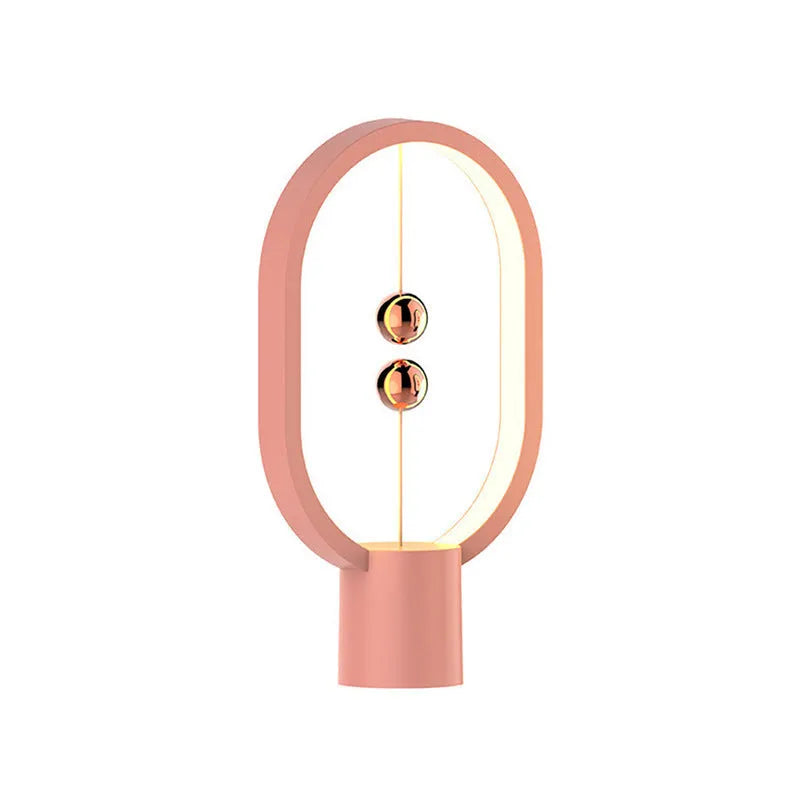 Mini magnetic switch USB LED table lamp with floating beads, plastic shade, 55x140x250mm