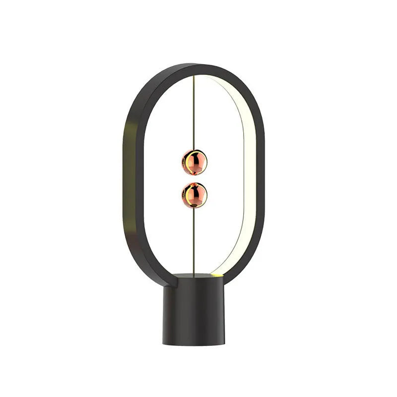 Mini magnetic switch USB LED table lamp with floating beads, plastic shade, 55x140x250mm