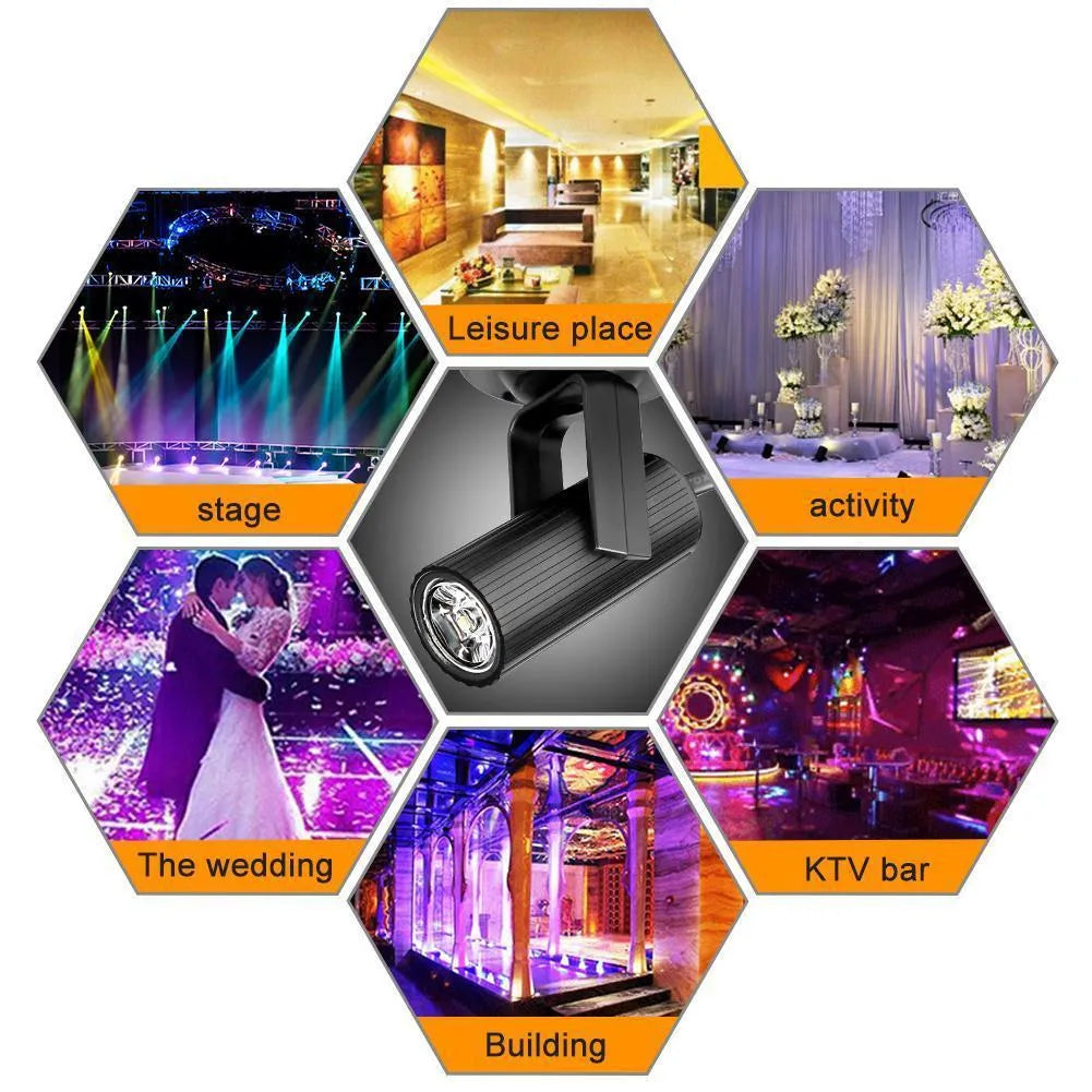 Black 1W RGBW LED stage pinspot beam spotlight for professional event lighting