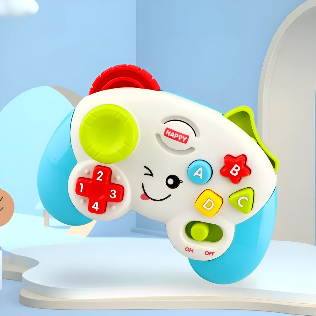 Kids electronic learning controller toy with music, lights, ABC buttons and joystick in plastic for small hands