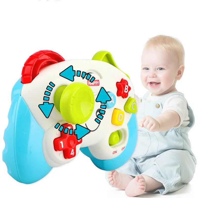 Kids electronic learning controller toy with music, lights, ABC buttons and joystick in plastic for small hands
