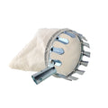 Steel basket fruit picker with cloth catcher bag for garden harvesting