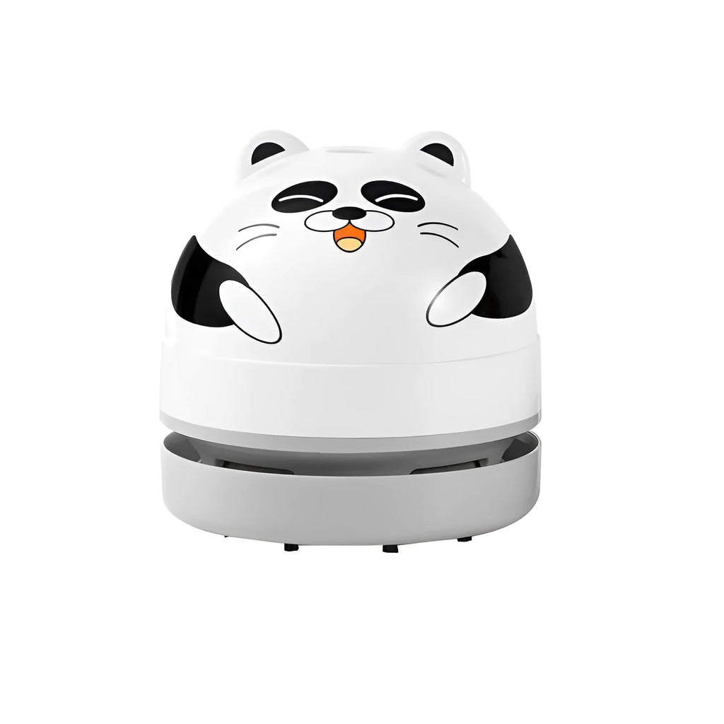 Mini desktop USB vacuum cleaner with flat nozzle attachment for keyboard cleaning
