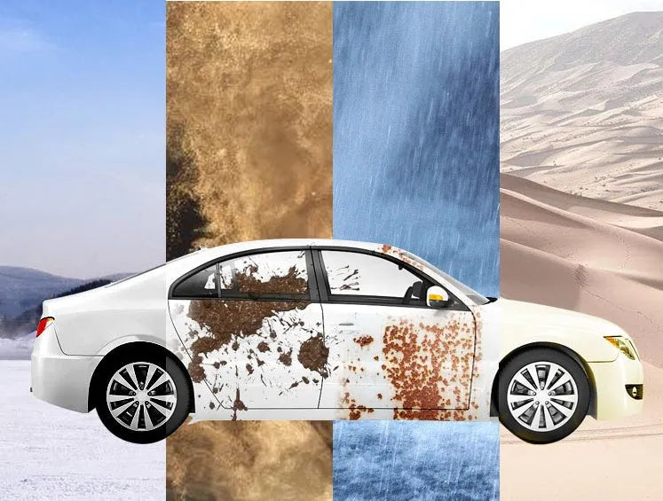 Solid car wax coating in a box for white car paint, 200g, natural palm wax formula for gloss repair and UV protection