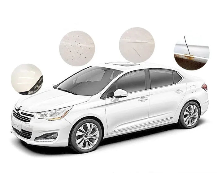 Solid car wax coating in a box for white car paint, 200g, natural palm wax formula for gloss repair and UV protection