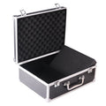Black and silver aluminium alloy tattoo equipment storage box case for professional kits.