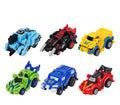 Creative Jumping Warrior deformation battle toy car bounce transformation robot with PVC action figures in a gift box